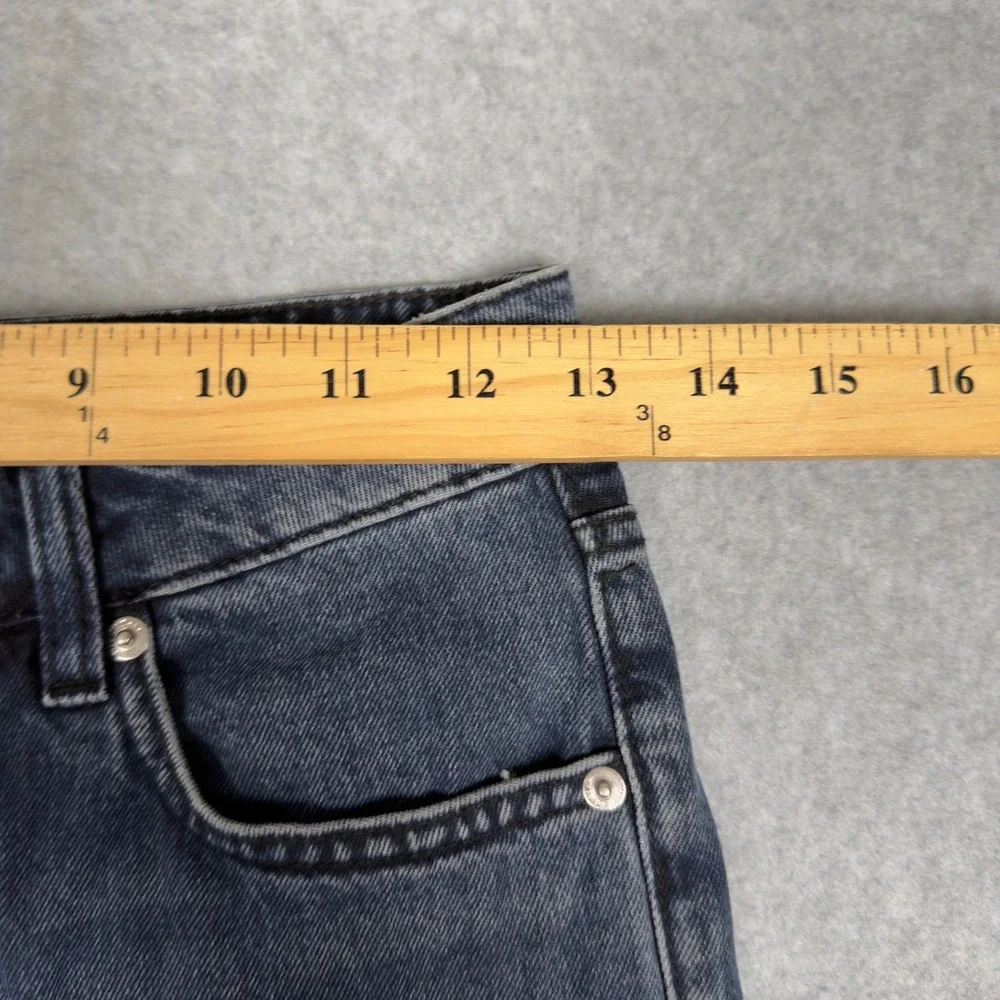 H&M Divided Mom Jeans High Waist Button Fly Raw Hem  US 2 - Picture 2 of 9